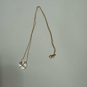 Tiffany Elegant Gold Necklace with Crystal Pendant